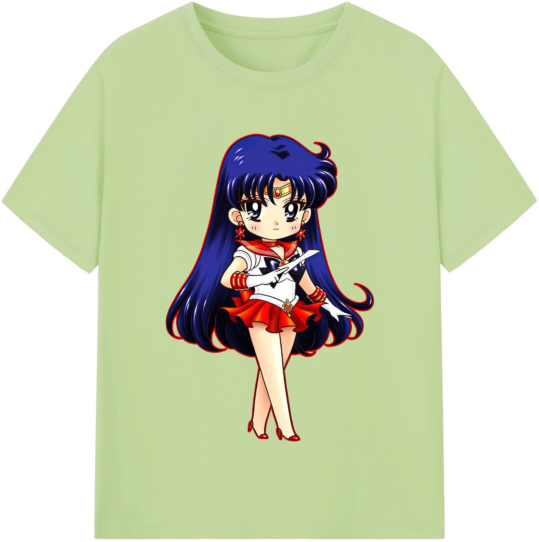 （画像用） 美少女戦士セーラームーン 火野レイ ひの レイ Sailor Moon Hino Rei （セーラーマーズ,Sailor Mars） 綿100％半袖Tシャツ（フロントプリント）